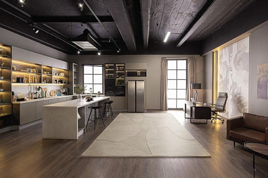 Acsento Piana Off Vloerkleed 240 x 340 cm Ivory Rectangular Wool Dining room Living room Geometric Scandinavian Modern