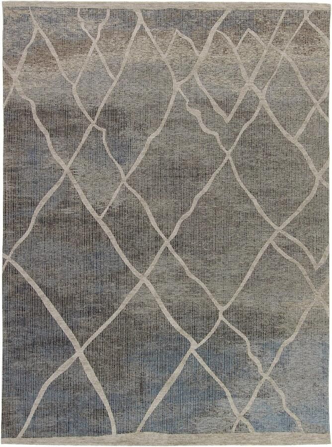 Acsento Rabat Blue Taupe Vloerkleed 170 x 230 cm Grey Rectangular Acrylic Dining room Living room Geometric Stripes Modern