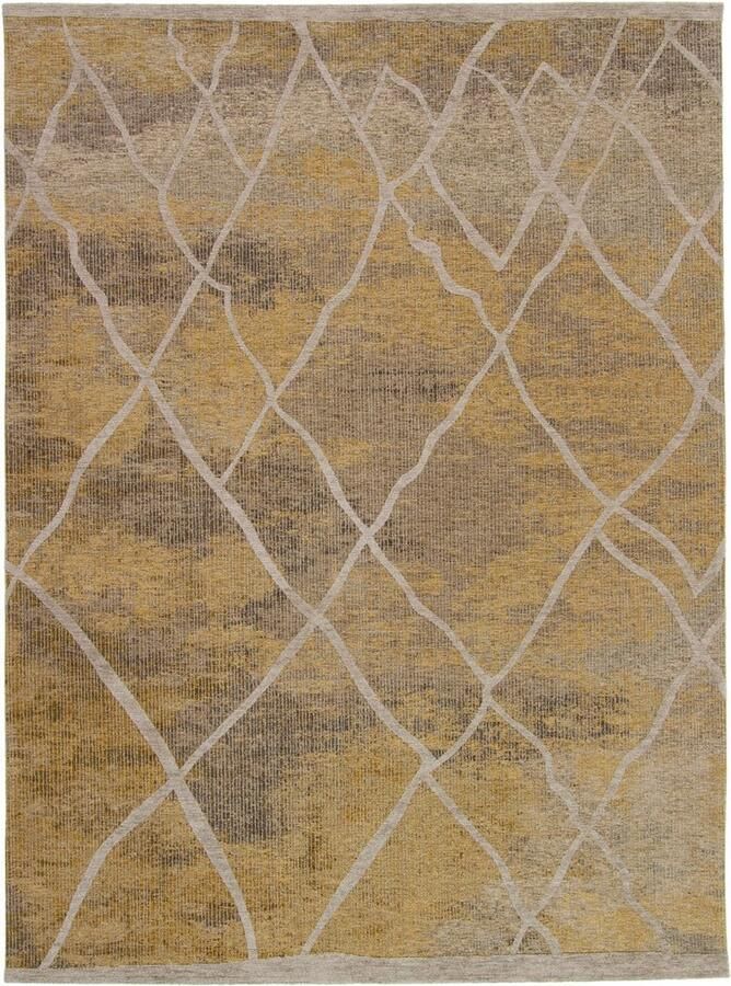 Acsento Rabat Gold Vloerkleed 170 x 230 cm Yellow Rectangular Acrylic Dining room Living room Geometric Stripes Modern