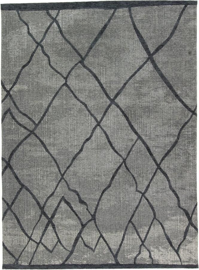 Acsento Rabat Silver Grey Vloerkleed 170 x 230 cm Grey Rectangular Acrylic Dining room Living room Geometric Stripes Modern