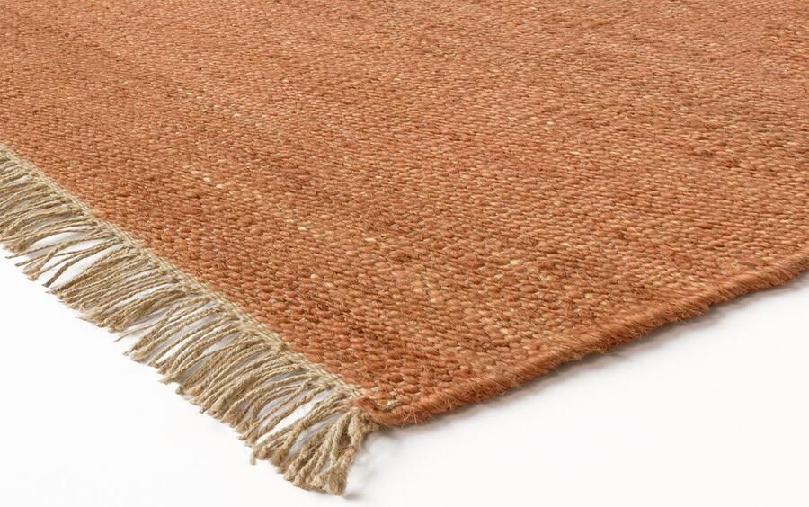 Acsento VigoTerracotta Vloerkleed 160 x 230 cm Oranje Rectangular Jute Woonkamer Slaapkamer Eetkamer Effen Modern Landelijk - Foto 2