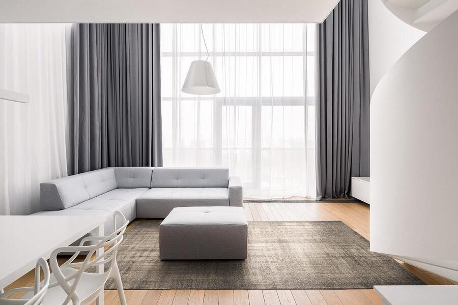 Acsento Grunge Sage Vloerkleed Ø 200 cm Grey Rectangular Round Acrylic Viscose Cotton Polyester Dining room Living room Office Kitchen Abstract Vintage Design Modern