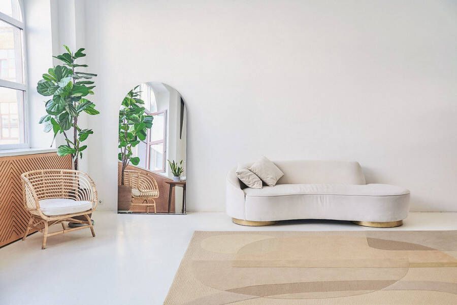 Acsento Bastia Beige Vloerkleed 160 x 230 cm Beige Rectangular Wool Dining room Living room Abstract Retro Modern