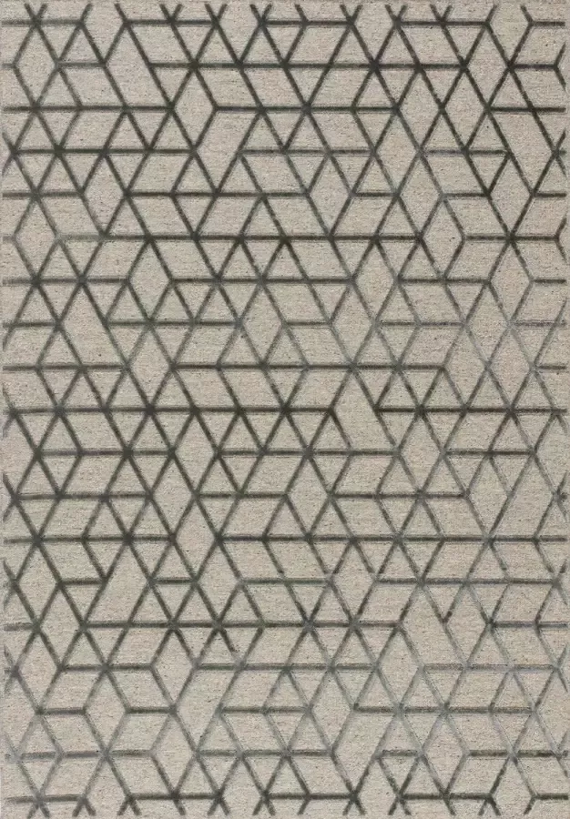 Acsento Chiara 826 Beige Grey Vloerkleed 160 x 230 cm Beige Grey Rectangular Wool Polyester Dining room Living room Bedroom Geometric Industrial Modern