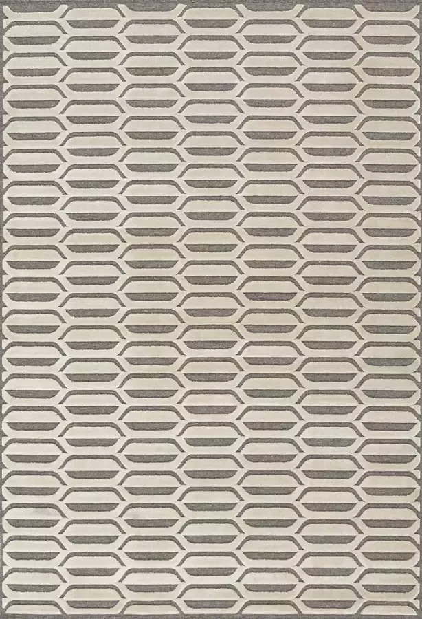 Acsento Chiara 949 Grey Beige Vloerkleed 160 x 230 cm Beige Taupe Rectangular Wool Dining room Living room Bedroom Geometric Retro Modern