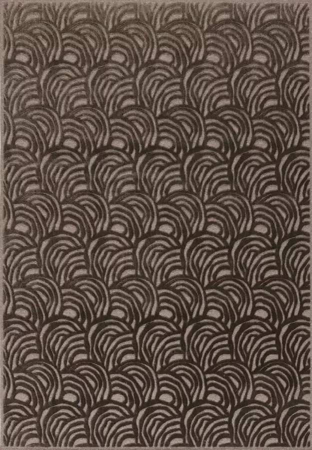 Acsento Chiara 1016 Grey Anthracite Vloerkleed 160 x 230 cm Grey Brown Rectangular Viscose Wool Polyamide Dining room Living room Abstract Industrial Modern