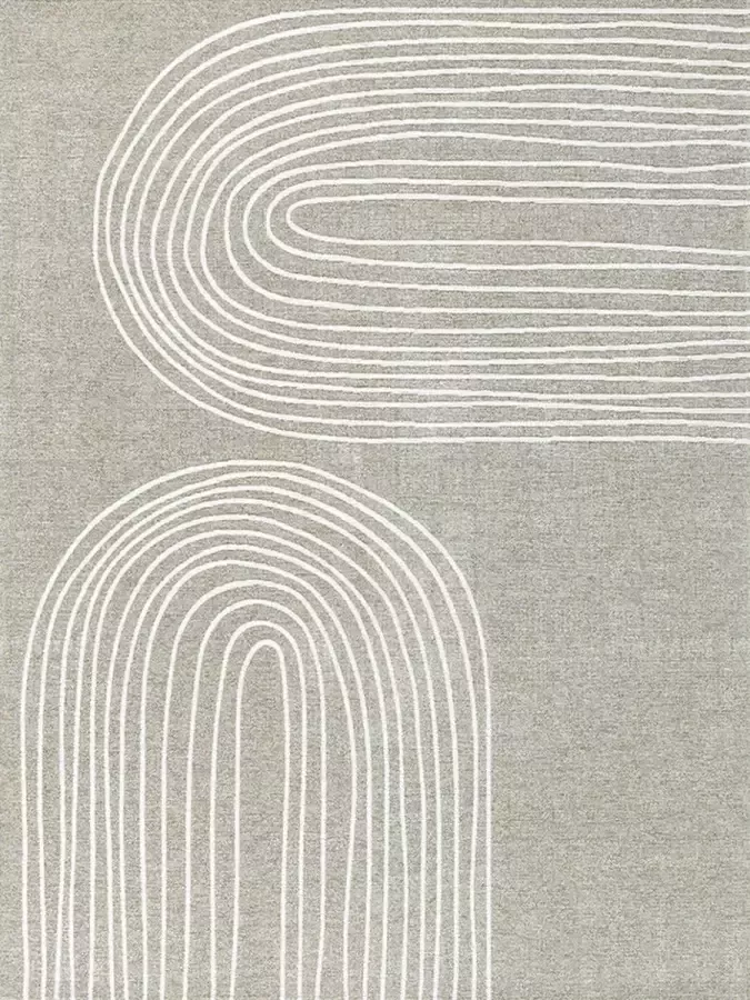 Acsento Curzo Stone Vloerkleed 170 x 230 cm Grey Rectangular Viscose Dining room Living room Geometric Scandinavian Modern