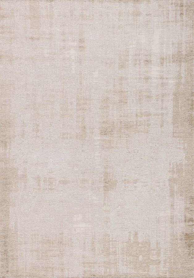 Acsento Grunge Ice Vloerkleed 155 x 230 cm Beige Rectangular Round Acrylic Viscose Cotton Polyester Dining room Living room Office Kitchen Abstract Vintage Scandinavian Modern