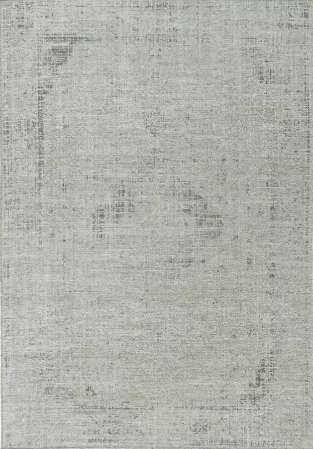 Acsento Mila 011 Silver Vloerkleed 160 x 230 cm Grey Rectangular Viscose Wool Dining room Living room Office Kitchen Medallion Vintage Modern