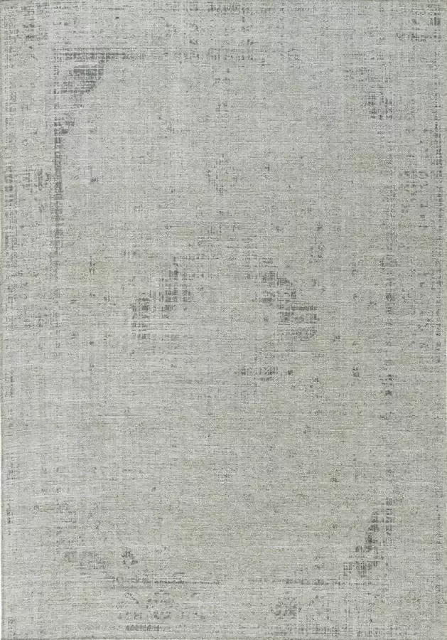 Acsento Mila 011 Silver Vloerkleed 240 x 340 cm Grey Rectangular Viscose Wool Dining room Living room Office Kitchen Medallion Vintage Modern