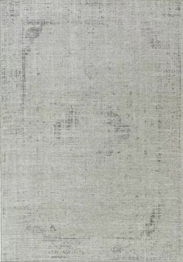 Acsento Mila 011 Silver Vloerkleed 280 x 380 cm Grey Rectangular Viscose Wool Dining room Living room Office Kitchen Medallion Vintage Modern