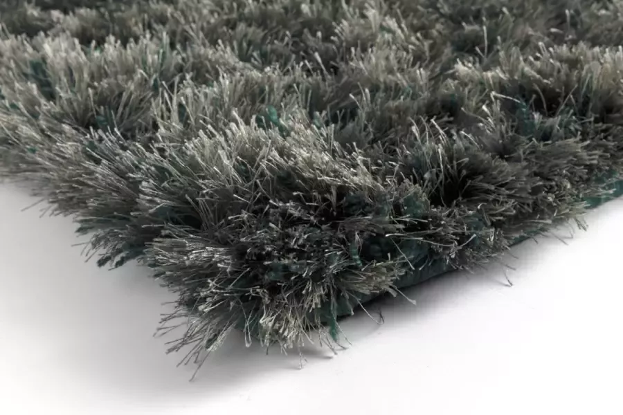 Acsento Pella Green Mix Vloerkleed 160 x 230 cm Groen Rectangular Katoen Polyester PET Woonkamer Effen Shaggy Hoogpolig Modern