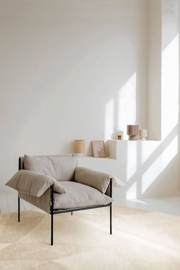 Acsento Piana Stone Off Vloerkleed 200 x 290 cm Ivory Organic Wool Dining room Living room Geometric Scandinavian Modern