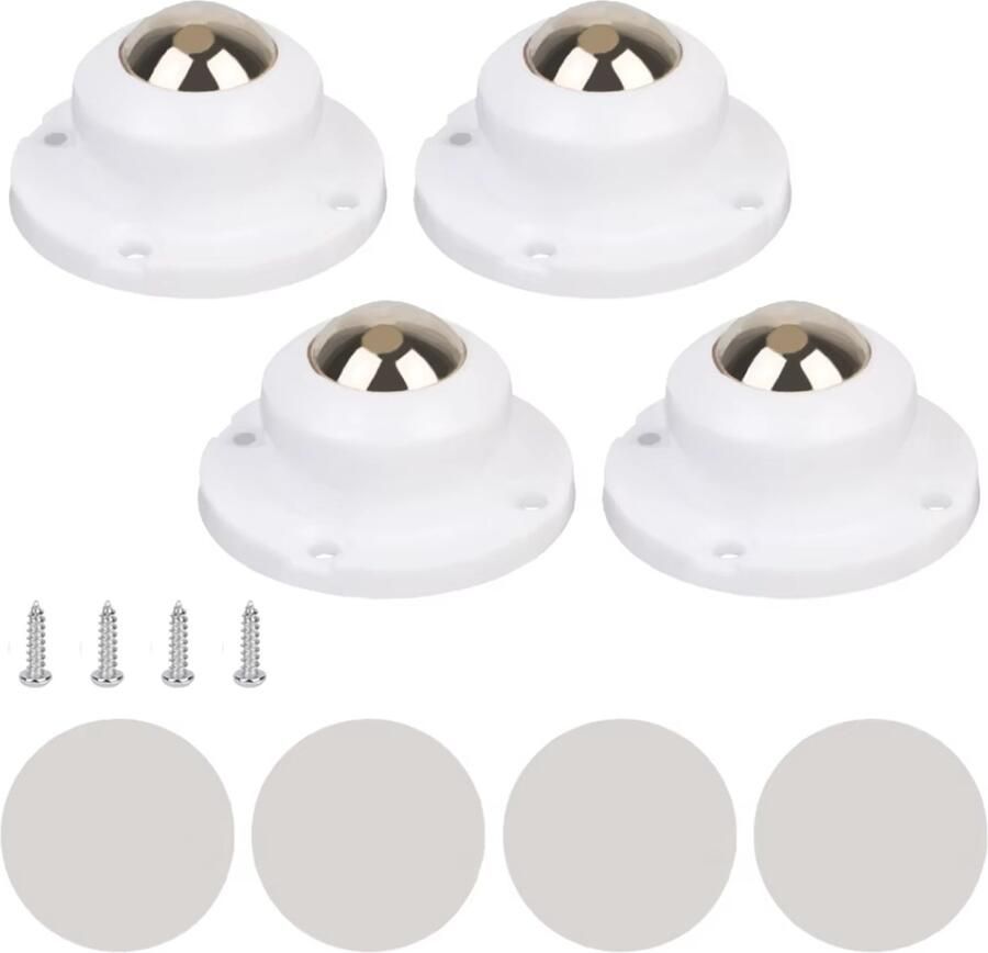 Actie4you Zelfklevende wielen Meubelwielen – Zwenkwielen – Universeel – 100KG Draagkracht Verschuiven van meubels WIT (SET VAN 4)