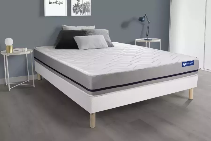 Actisom Complete boxspring met matras tweepersoons- Actiflex soft wit Pocketveren 140 x 190 cm