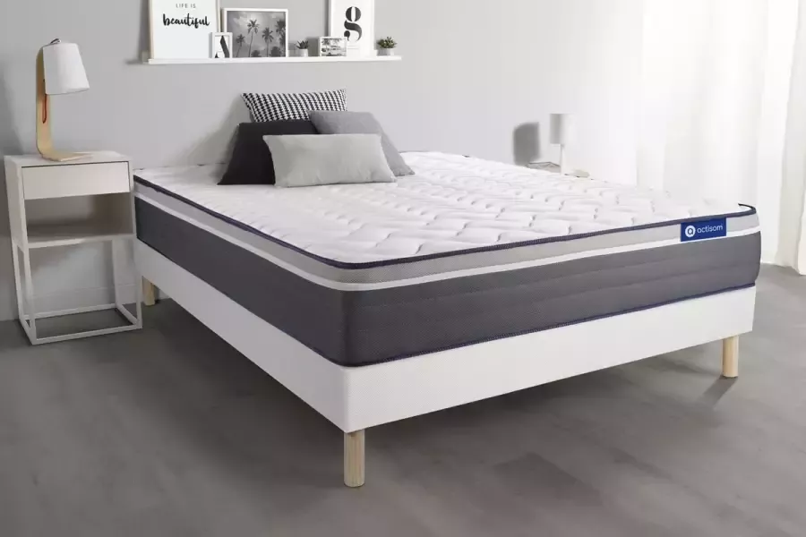 Actisom Complete boxspring met matras tweepersoons- Actilatex plus wit Latex en traagschuim 120 x 210 cm