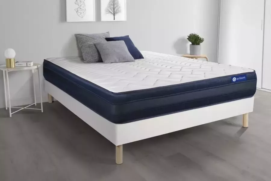 Actisom Complete boxspring met matras tweepersoons- Actilatex tech wit Latex en traagschuim 120 x 190 cm