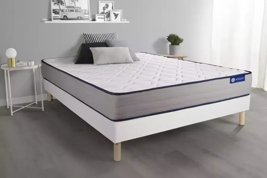 Actisom Complete boxspring met matras tweepersoons- Actimemo form wit Traagschuim 140 x 200 cm