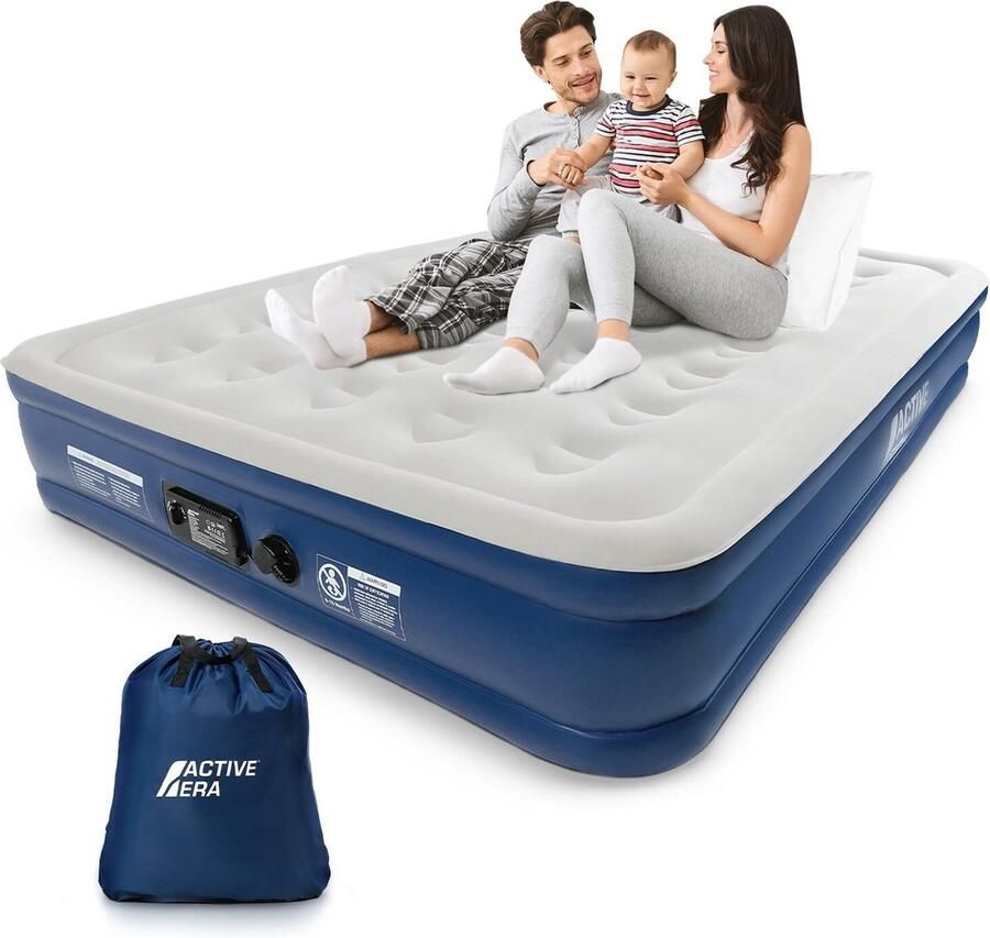 ACTIVE ERA Comfort Lite 2 Persoons Luchtbed Ingebouwde Elektrische Pomp – Kingsize Airbed Matras – Logeerbed Kamperen Verhuizen Reizen 203cm x 152cm x 33cm