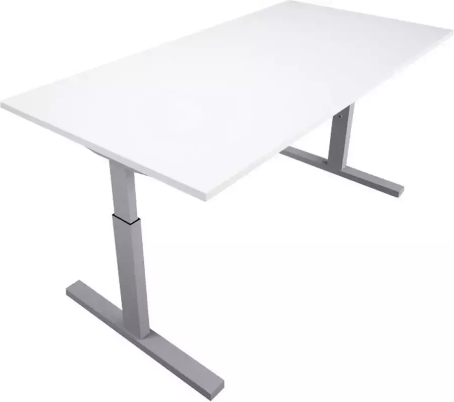 Active2work P-Serie 160x80cm Wit Blad Aluminium Onderstel Bureau Activework In Hoogte Verstelbaar