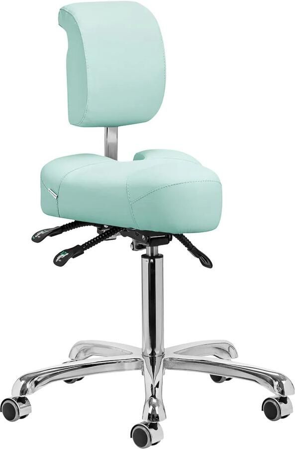 Activeshop Ergonomische behandelstoel voor pedicure schoonheidsspecialist podoloog kruk voor pedicure groen