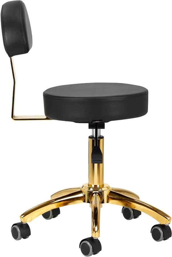 Activeshop Zadelkruk csmetische tabouret zwart-goud