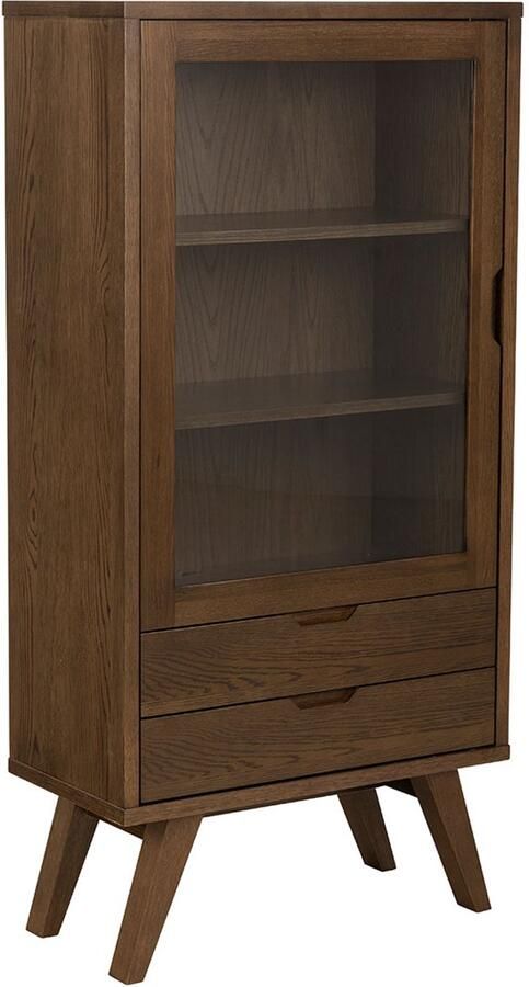 Actona Bristol vitrinekast 1 deur 2 lades 2 planken grijs - Foto 3