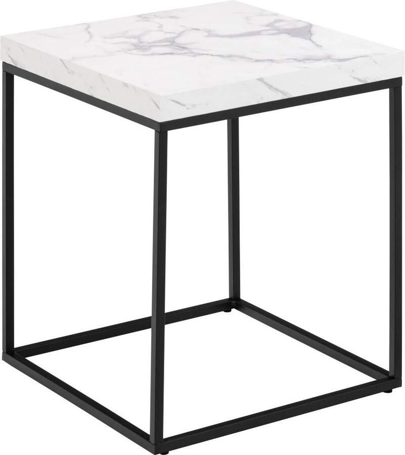 Bendt Bijzettafel Maresa Marmerlook 40 x 40cm Wit Vierkant