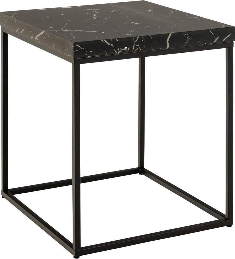 Bendt Bijzettafel Maresa Marmerlook 40 x 40cm Zwart Vierkant