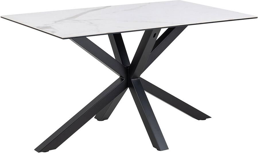 Giga Living Eettafel Harrie Rechthoek Wit Keramiek 135x80x75 5cm - Foto 3