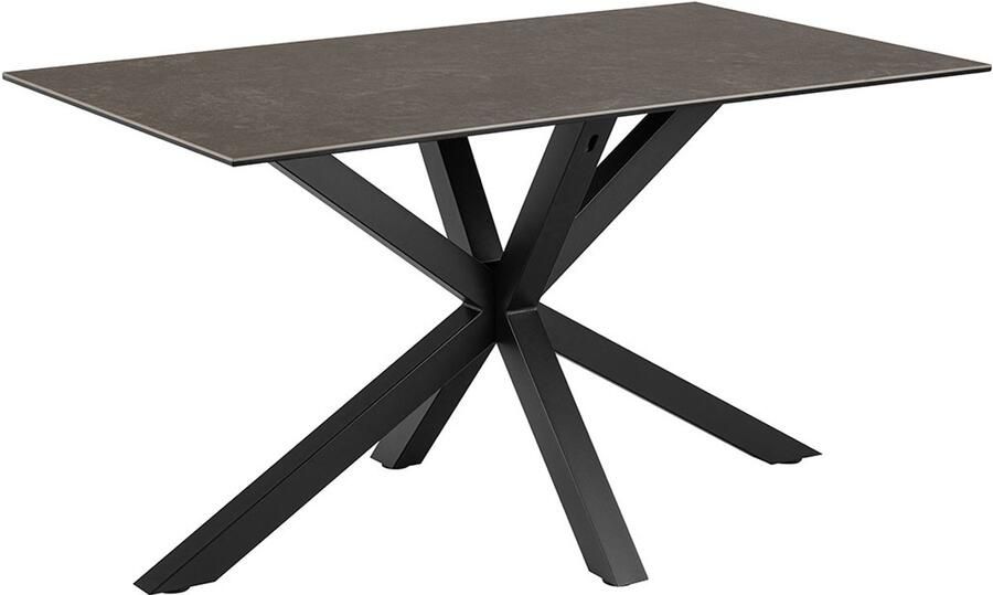 Giga Living Eettafel Harrie Rechthoek Zwart Keramiek 135x80x75 5cm - Foto 2
