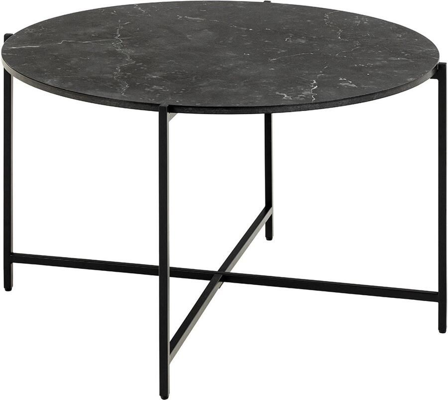 Bendt Ronde Salontafel Natally Marmerlook 70cm Zwart