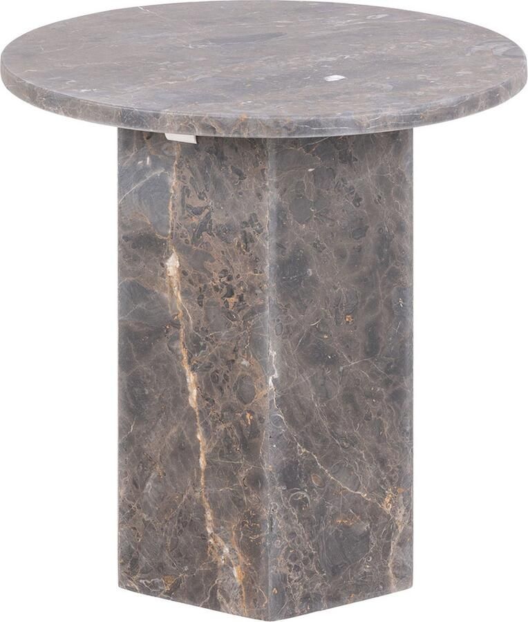 Giga Living Bijzettafel Rovan Marmer Grijs Marron Ø50x50cm - Foto 2