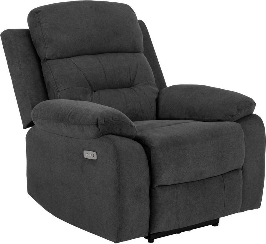 Giga Living Relaxfauteuil Zarna Donkergrijs Stof Verstelbaar 96x92x98cm - Foto 3