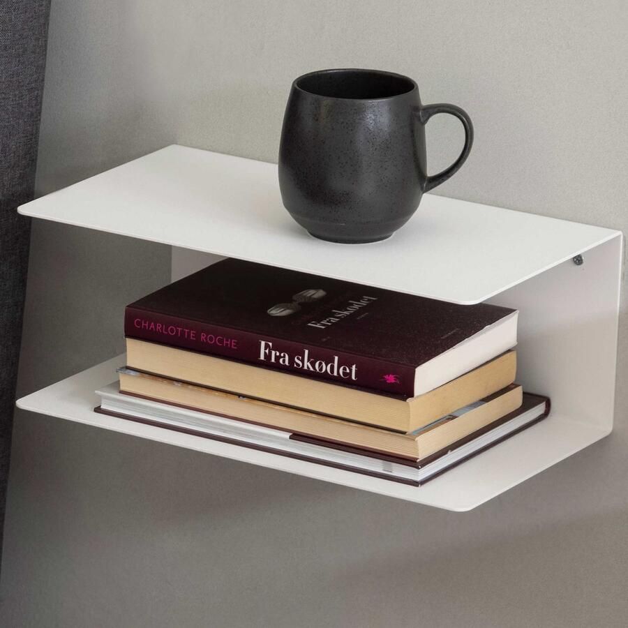 Actona Wandplank Jolie 2 legplanken wit Wandrek Wit Metaal Wandrek Wit Metaal Set van 2 - Foto 2