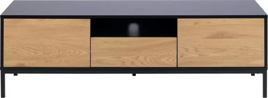 Actona Emob- TV Meubel Tv-meubel Dover 2 deuren 1 lade 140cm Bruin; Zwart - Foto 3