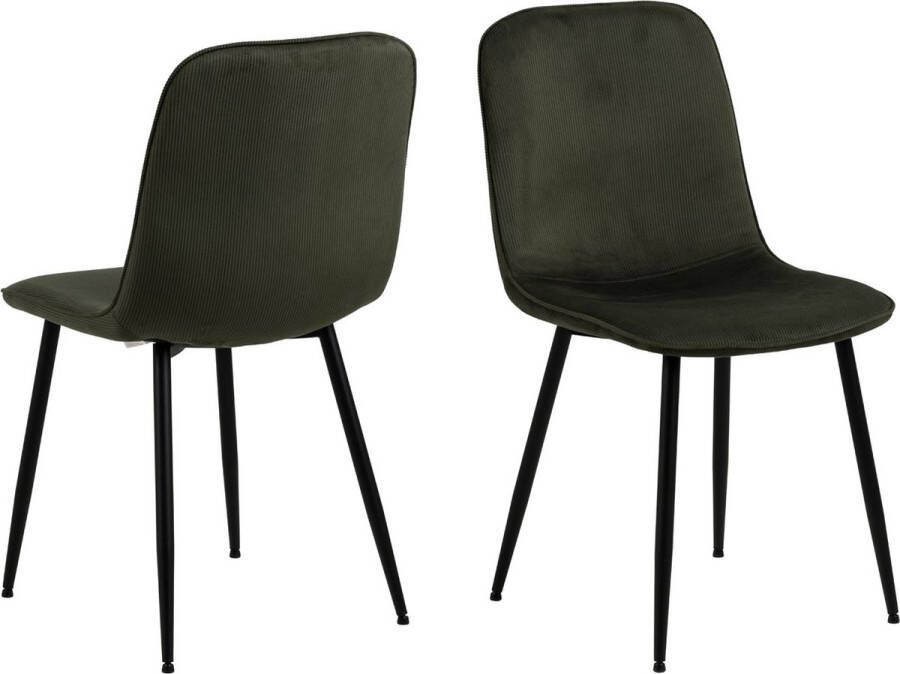 Actonacompany 4 x Delma eetkamerstoel olijfgroen zwart