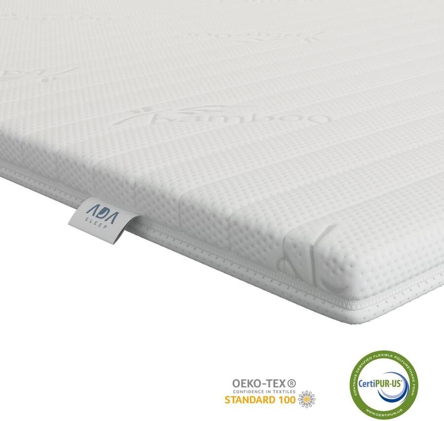 Ada Sleep Koudschuim topper 180x210x8 medium hardheid afritsbaar wasbaar orthopedisch hypoallergeen topdek matras CertiPUR en Okoetex gecertificeerd Als beste getest!