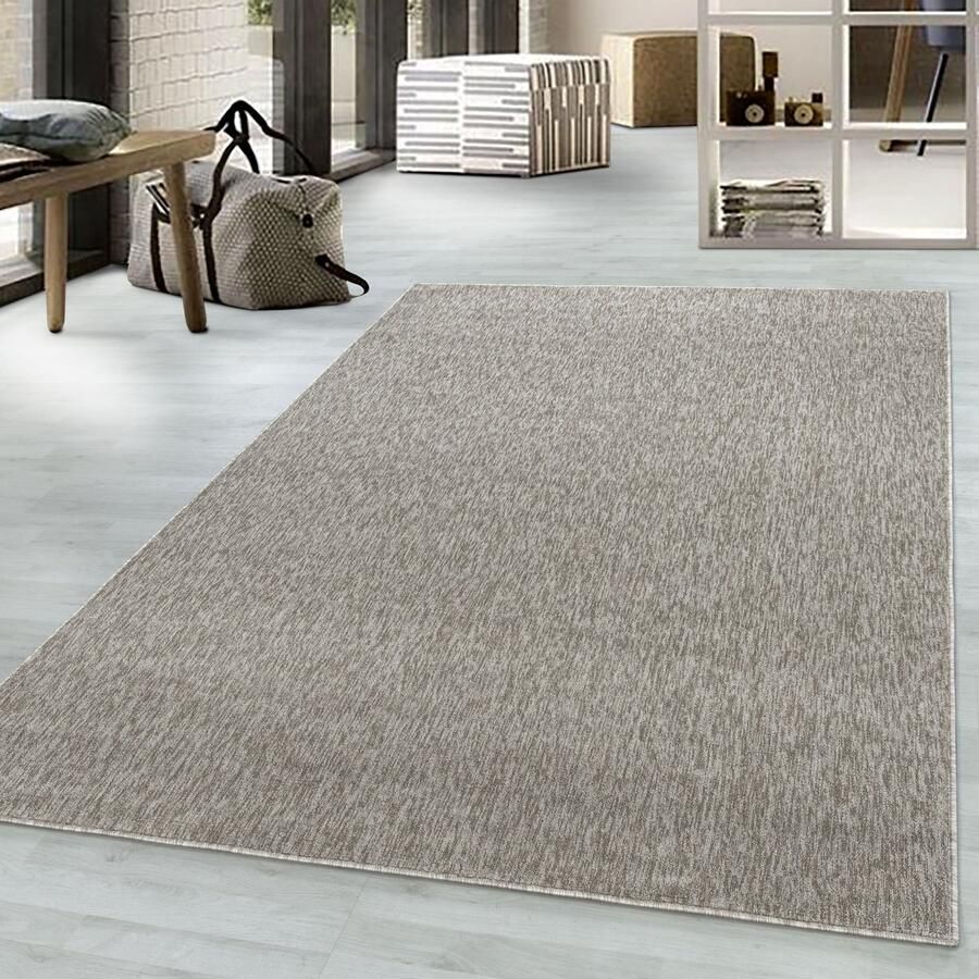 Adana Carpets Nizza Vloerkleed – Beige – Laagpolig & Effen Design – 60x100 cm