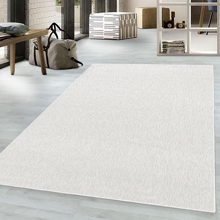 Adana Carpets Nizza Vloerkleed – Creme – Laagpolig & Effen Design – 60x100 cm