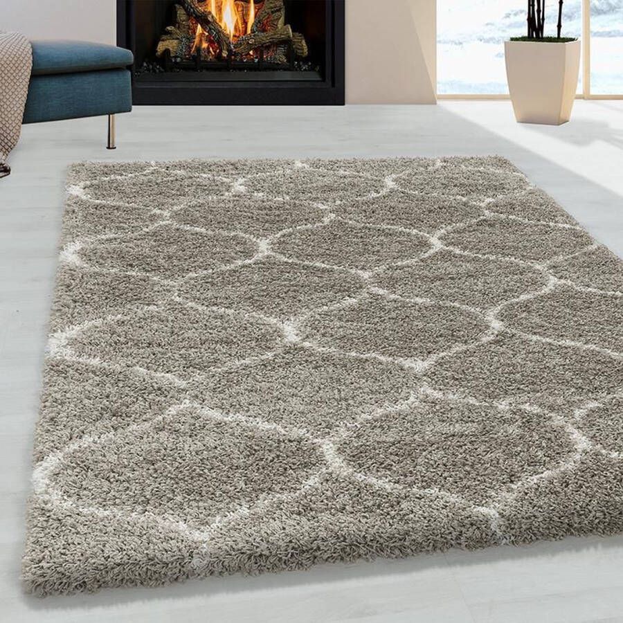 Adana Carpets Berber vloerkleed Agadir Circle Antraciet Creme 120x170cm
