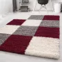 Adana Carpets Hoogpolig vloerkleed Cube Rood 60x110cm - Thumbnail 1