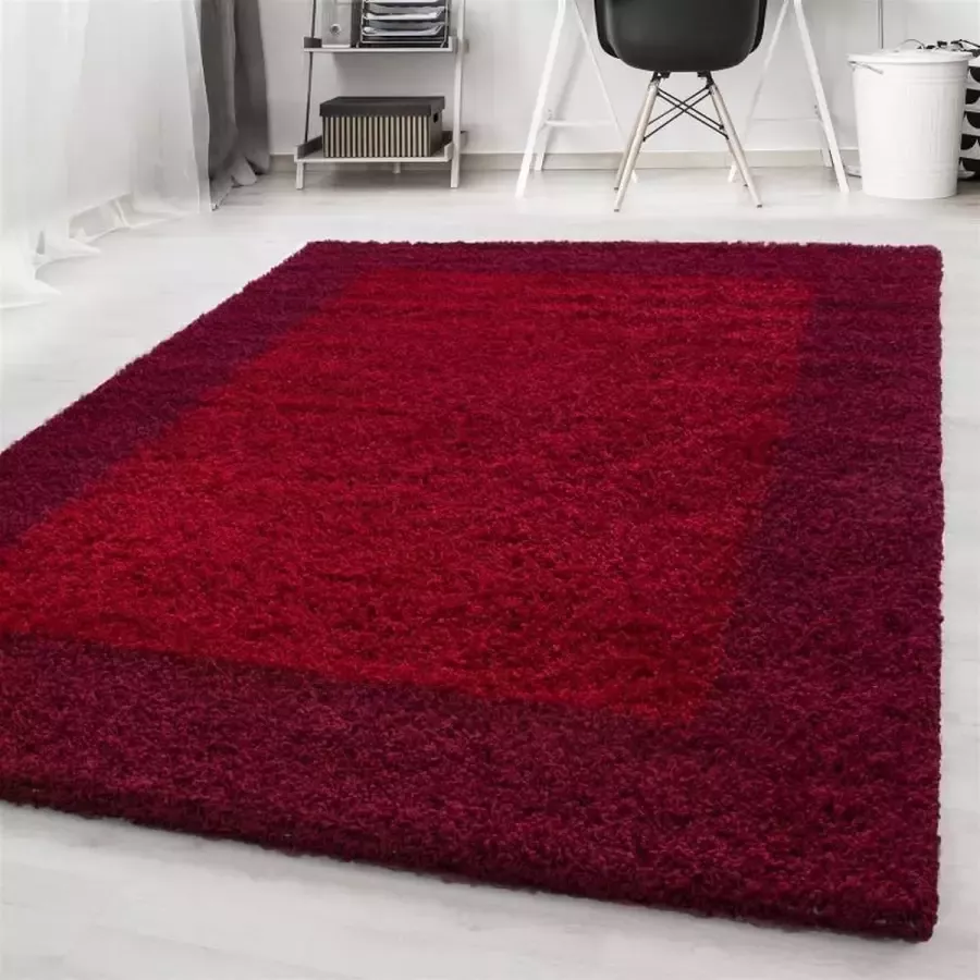 Adana Carpets Hoogpolig vloerkleed Edge Rood 160x230cm