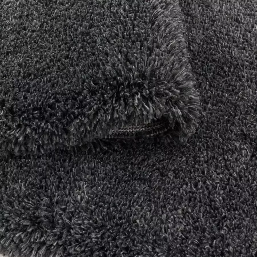 Adana Carpets Hoogpolig vloerkleed Fuzzy Donkergrijs 80x150cm (3500)