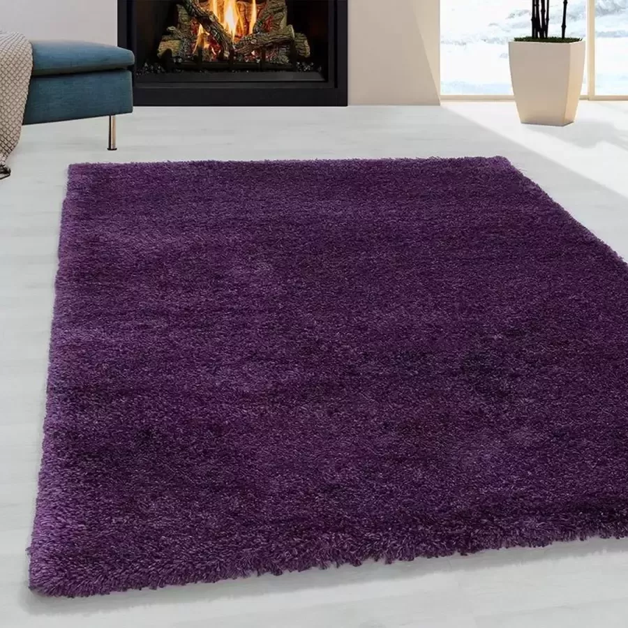 Adana Carpets Hoogpolig vloerkleed Fuzzy Paars 160x230cm - Foto 5