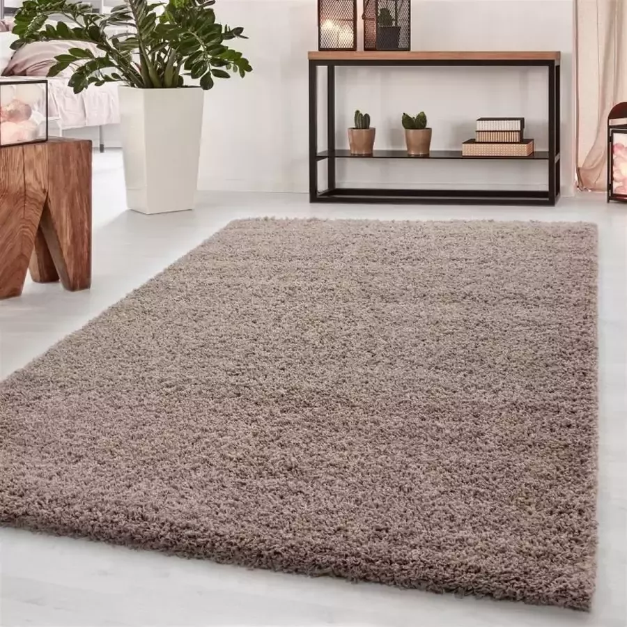 Adana Carpets Hoogpolig vloerkleed Sade Beige 60x110cm