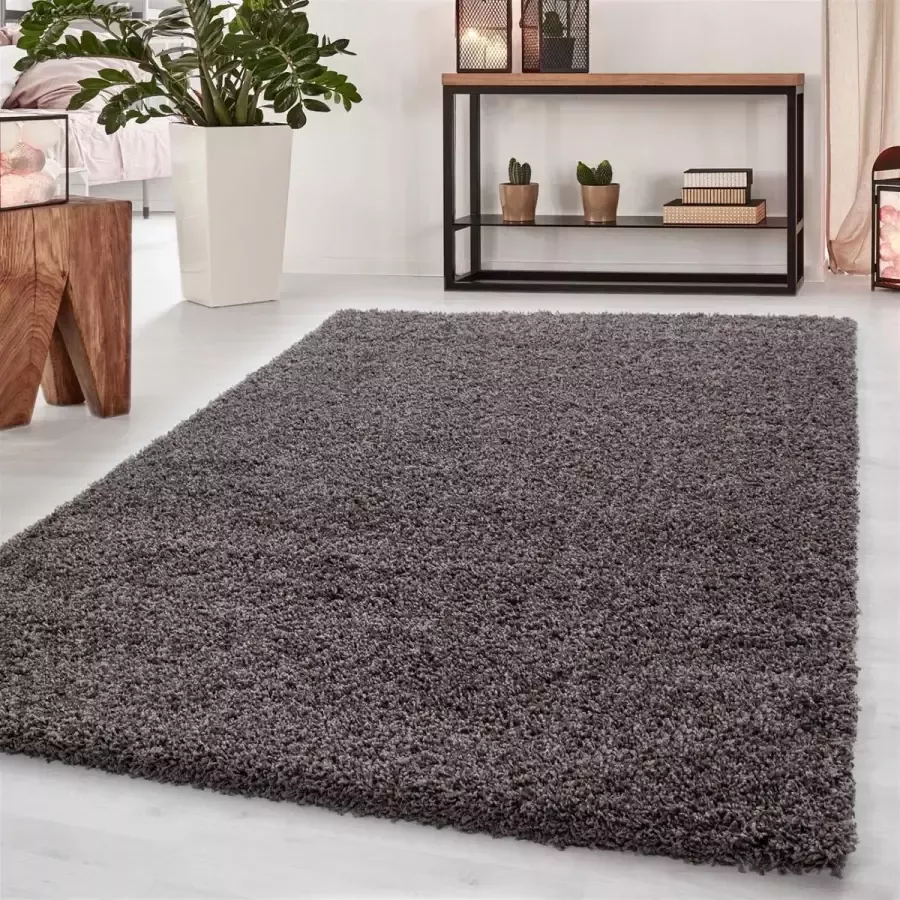 Adana Carpets Hoogpolig vloerkleed Sade Taupe 60x110cm