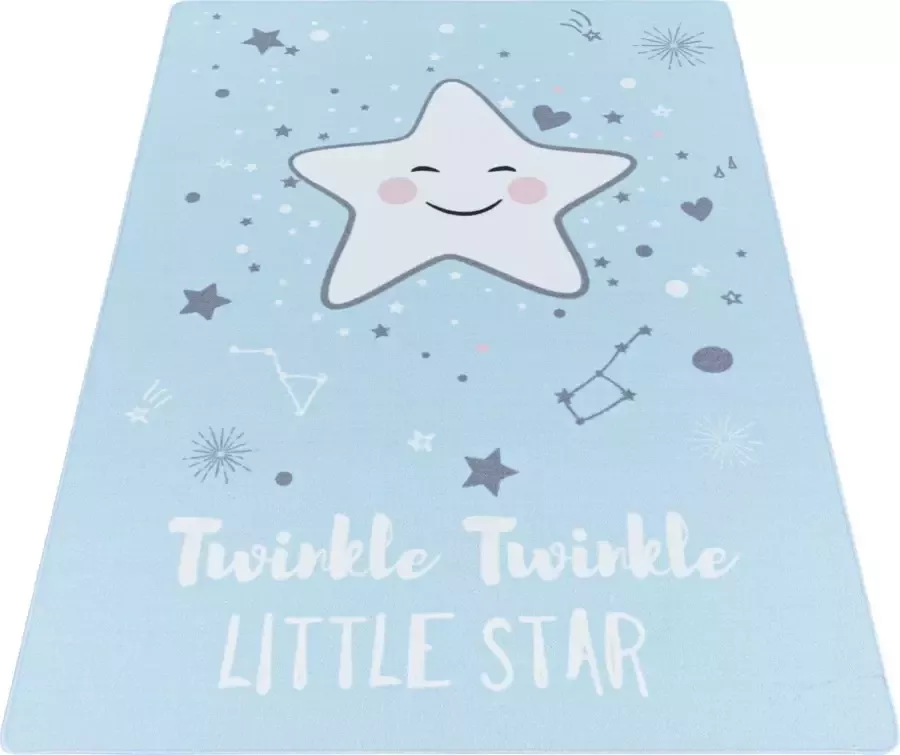 Adana Carpets Kindervloerkleed Pleun Ster Blauw 100x150cm