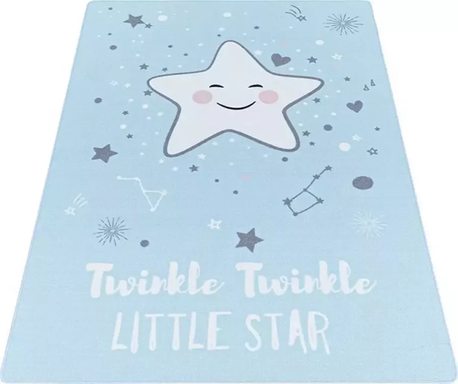 Adana Carpets Kindervloerkleed Pleun Ster Blauw 140x200cm