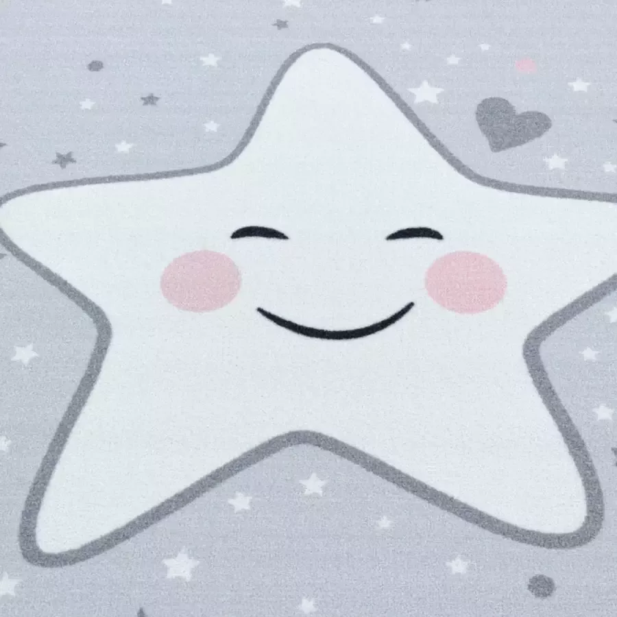 Adana Carpets Kindervloerkleed Pleun Ster Grijs 100x150cm (2901)